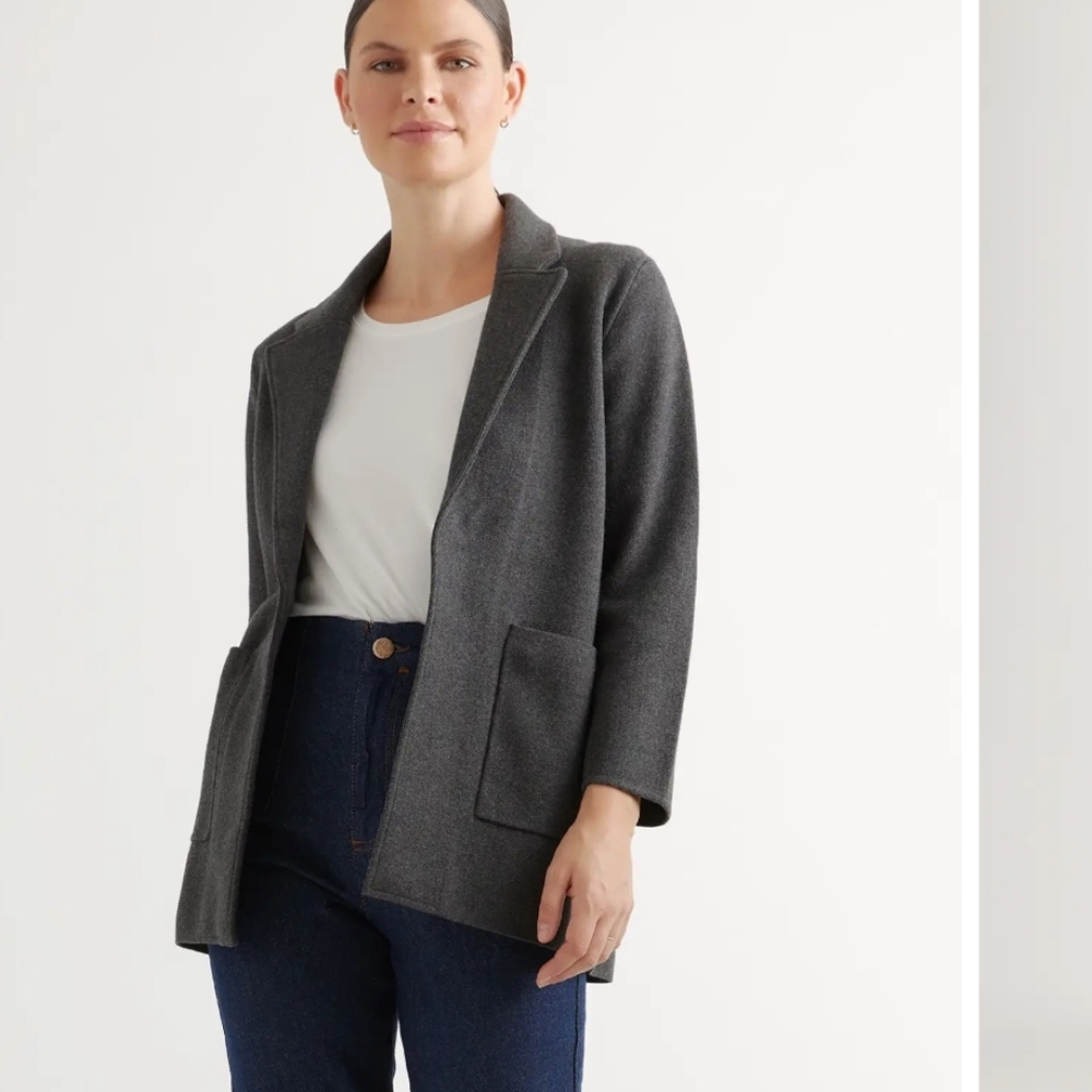QUINCE 100% Organic Cotton Knit Blazer